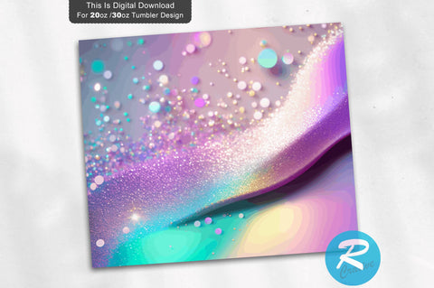 Silver Glitter Holographic 20 oz / 30 oz Tumbler PNG Sublimation Regulrcrative 