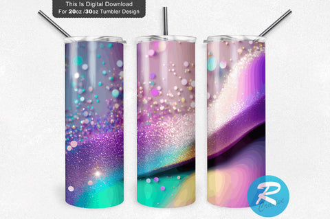 Silver Glitter Holographic 20 oz / 30 oz Tumbler PNG Sublimation Regulrcrative 
