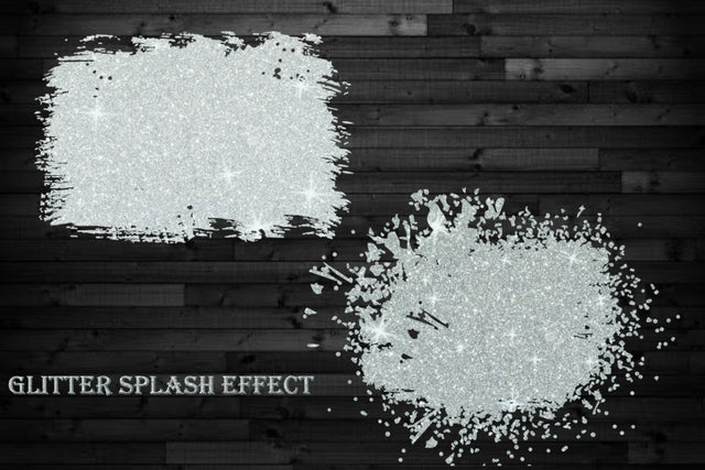 Silver glitter labels pack, Sparkle Clip Art, Sparkly Silver Shapes, Glittering, Splash Design, Brush, Overlay Clipart, Instant download 3D Paper ArtStudio 