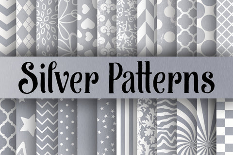 Silver Patterns Digital Paper Sublimation Old Market 