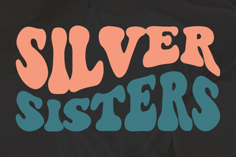 Silver Sisters svg, wavy style svg, EPS PNG Cricut Instant Download SVG Fauz 