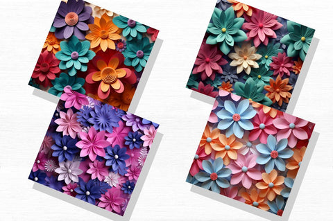 Simple 3D Flowers Background Bundle Sublimation Regulrcrative 