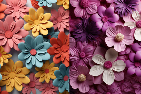 Simple 3D Flowers Background Bundle Sublimation Regulrcrative 