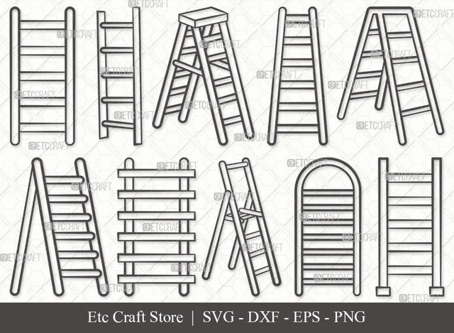 Simple Ladder Outline SVG Cut File | Step Ladder Svg | Ladder Svg | General Ladder Svg | Wooden Ladder Svg | Firefighter Ladder Svg | Ladder Svg Bundle SVG ETC Craft 