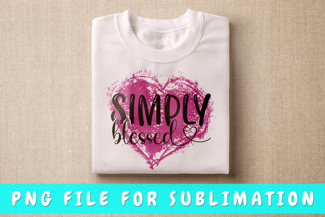 Simply Blessed PNG, Christian Design For Sublimation Sublimation HappyDesignStudio 