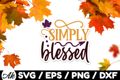 Simply blessed Stickers SVG SVG akazaddesign 