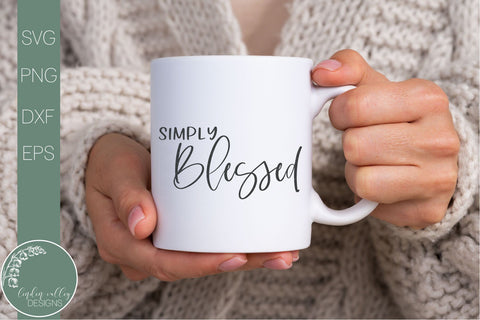Simply Blessed Svg-Farmhouse Quote Svg-Religious Svg SVG Linden Valley Designs 