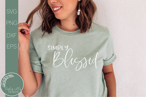 Simply Blessed Svg-Farmhouse Quote Svg-Religious Svg SVG Linden Valley Designs 