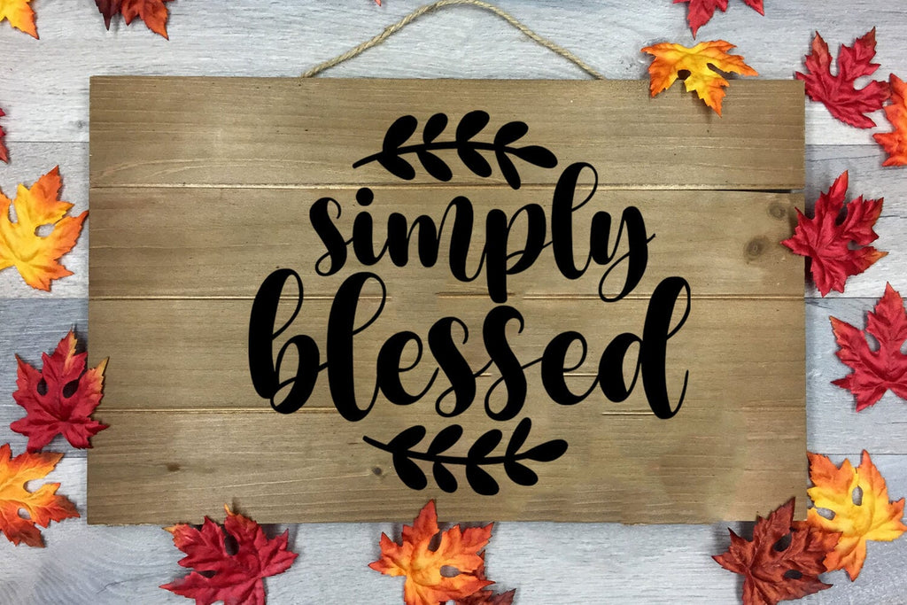 Simply Blessed SVG I Fall Door Sign SVG I Fall Sign SVG - So Fontsy