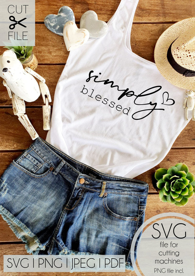 Simply Blessed SVG, PNG, SVG, Jpeg Bible Verse SVG Aniq Uniques Designs 