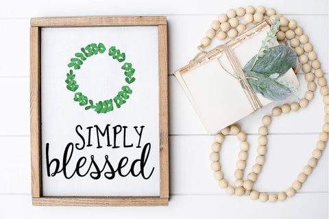 Simply Blessed with Wreath SVG So Fontsy Design Shop 