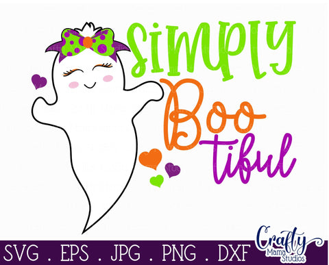 Simply Bootiful - Ghost Svg - Halloween SVG Crafty Mama Studios 