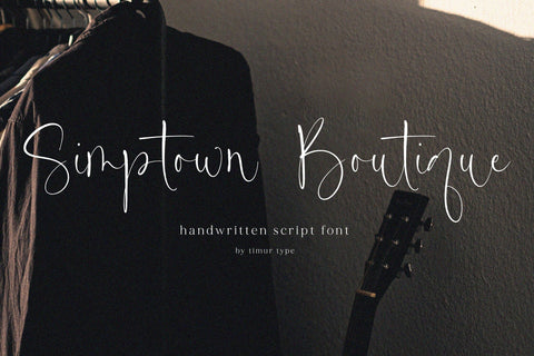 Simptown Boutique - A Handwritten Script font Font Timur type 
