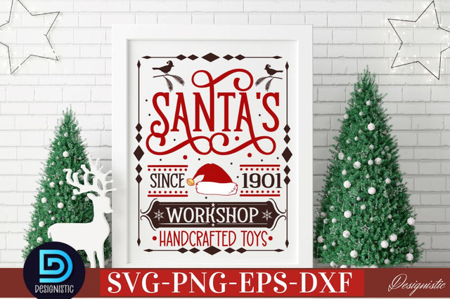 Since 1901 Santa's workshop handcrafted toys SVG SVG DESIGNISTIC 