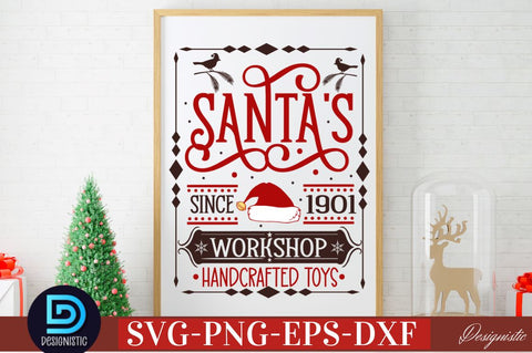 Since 1901 Santa's workshop handcrafted toys SVG SVG DESIGNISTIC 