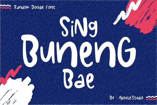 Sing Buneng Bae - Random Doodle Font Allouse.Studio 
