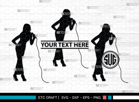 Singer Monogram, Singer Silhouette, Singer SVG, Singing People Svg, Musician Svg, Singer Women Svg, Singer Man Svg, SB00135 SVG ETC Craft 