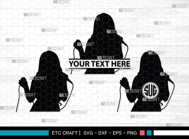 Singer Monogram, Singer Silhouette, Singer SVG, Singing People Svg, Musician Svg, Singer Women Svg, Singer Man Svg, SB00135 SVG ETC Craft 