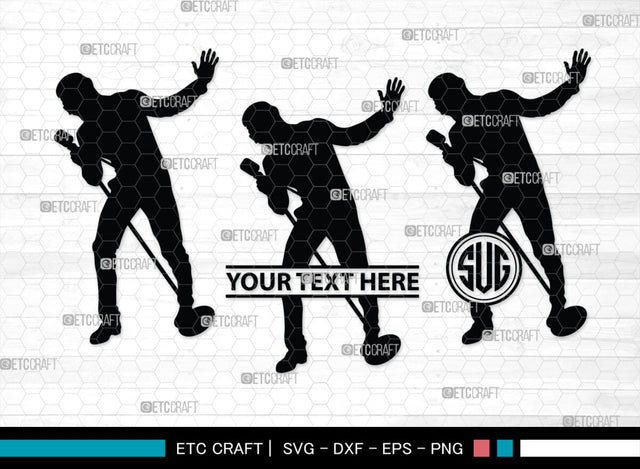 Singer Monogram, Singer Silhouette, Singer SVG, Singing People Svg, Musician Svg, Singer Women Svg, Singer Man Svg, SB00135 SVG ETC Craft 