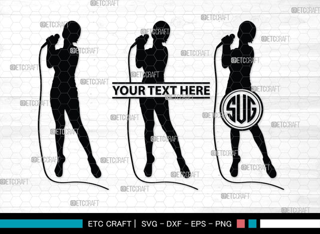 Singer Monogram, Singer Silhouette, Singer SVG, Singing People Svg, Musician Svg, Singer Women Svg, Singer Man Svg, SB00135 SVG ETC Craft 