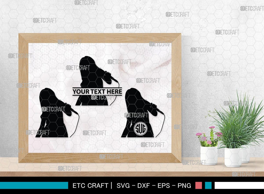Singer Monogram, Singer Silhouette, Singer SVG, Singing People Svg ...