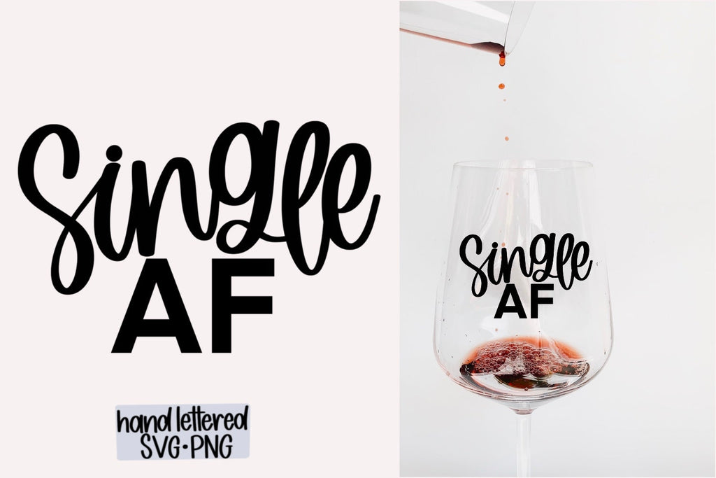 Single AF SVG, Hand Lettered SVG - So Fontsy