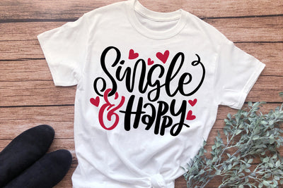 Single And Happy | Stencil SVG SVG Ikonart Design Shop 