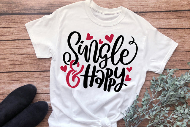 Single And Happy | Stencil SVG SVG Ikonart Design Shop 