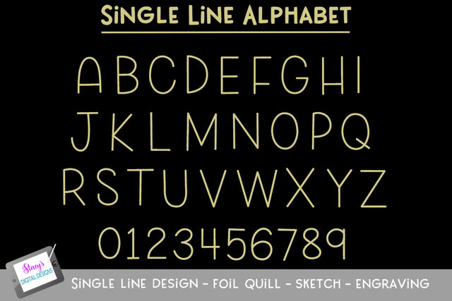 Single Line Alphabet - Foil Quill - Sketch - Engraving SVG Stacy's Digital Designs 