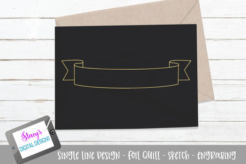 Single Line Banner Bundle - 6 Foil quill / Sketch File Banners SVG Stacy's Digital Designs 