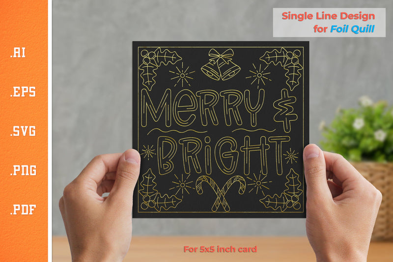 Single Line Design Christmas Card for Foil Quill 6 SVG Slim Studio 