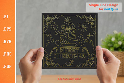 Single Line Design Christmas Card for Foil Quill 9 SVG Slim Studio 