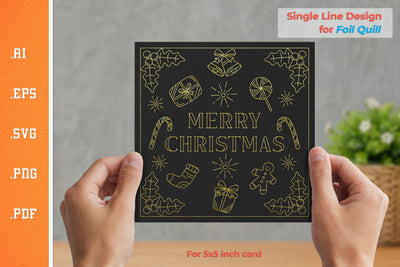 Single Line Design Christmas Card for Foil Quill1 SVG Slim Studio 