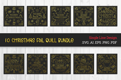 Single Line Design Christmas Card SVG for Foil Quill BUNDLE SVG Slim Studio 