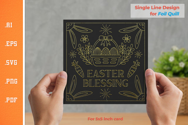 Single Line Design Easter Card for Foil Quill 10 SVG Slim Studio 
