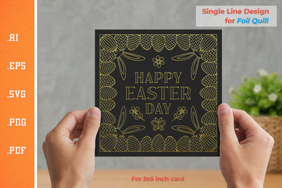 Single Line Design Easter Card for Foil Quill 2 SVG Slim Studio 