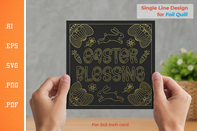 Single Line Design Easter Card for Foil Quill 6 SVG Slim Studio 