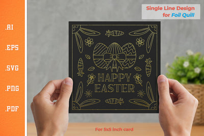 Single Line Design Easter Card for Foil Quill 7 SVG Slim Studio 
