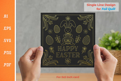 Single Line Design Easter Card for Foil Quill 8 SVG Slim Studio 