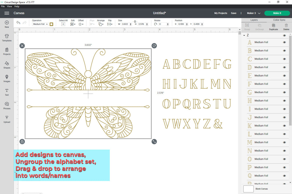 Butterfly Design Split Single Line Design Split Butterfly For Foil Quill - So Fontsy