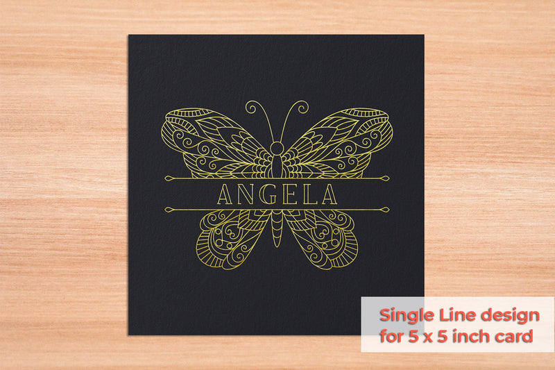 Single Line Design Split Butterfly For Foil Quill - So Fontsy