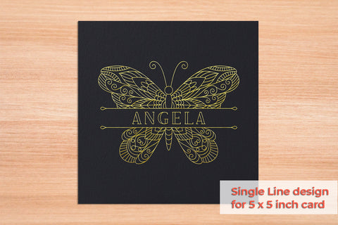 Single Line Design Split Butterfly For Foil Quill SVG SVG Slim Studio 