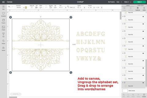Single Line Design Split Mandala For Foil Quill SVG Slim Studio 