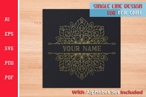 Single Line Design Split Mandala For Foil Quill SVG Slim Studio 