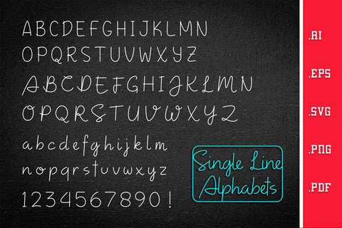 Single Line Designs Handwritten Alphabet Set SVG For Foil Quill SVG Slim Studio 