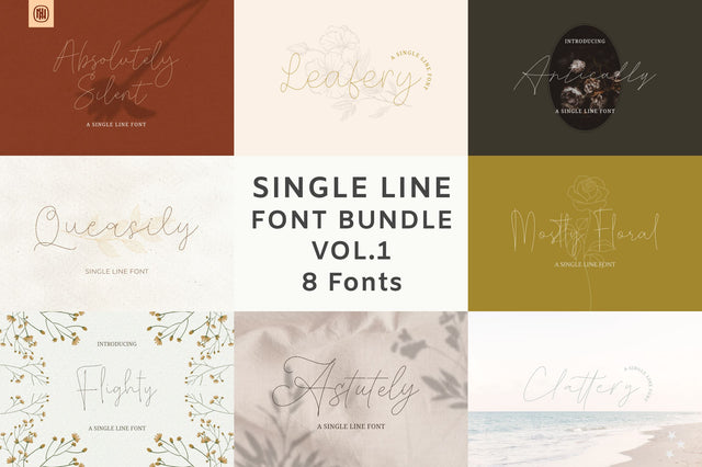 Single Line Font Bundle Vol 1 Font nhfonts 