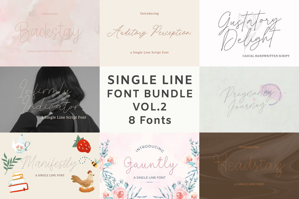 Single Line Font Bundle Vol 2 - So Fontsy