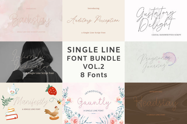 Single Line Font Bundle Vol 2 Font nhfonts 