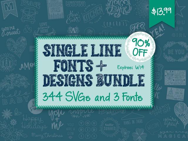 Single Line Fonts and Designs Bundle Bundle So Fontsy Design Shop 