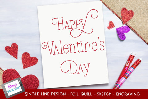 Single Line Happy Valentine's Day Bundle | 6 designs SVG Stacy's Digital Designs 